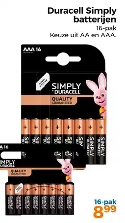 Trekpleister Duracell Simply batterijen aanbieding
