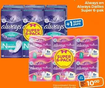 Trekpleister Always en Always Dailies Super 6-pak aanbieding