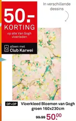 Karwei Vloerkleed Bloemen van Gogh groen aanbieding