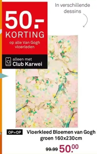 Karwei Vloerkleed Bloemen van Gogh groen aanbieding