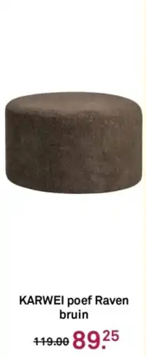 Karwei KARWEI poef Raven bruin aanbieding