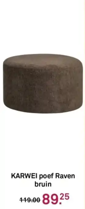 Karwei KARWEI poef Raven bruin aanbieding