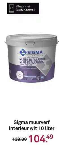 Karwei Sigma muurverf interieur wit aanbieding