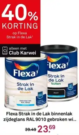 Karwei Flexa Strak in de Lak binnenlak zijdeglans RAL 9010 gebroken wit aanbieding
