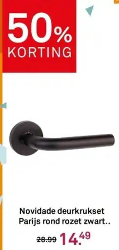 Karwei Novidade deurkrukset Parijs rond rozet zwart aanbieding