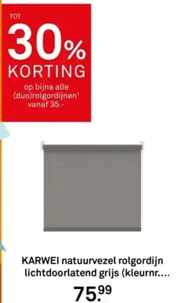 Karwei KARWEI natuurvezel rolgordijn lichtdoorlatend grijs aanbieding