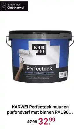 Karwei KARWEI Perfectdek muur en plafondverf mat binnen RAL 90 aanbieding