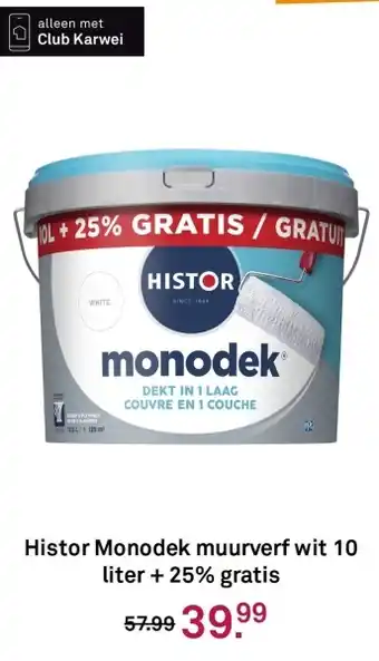 Karwei Histor Monodek muurverf wit aanbieding