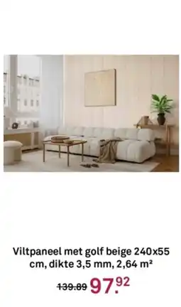 Karwei Viltpaneel met golf beige aanbieding