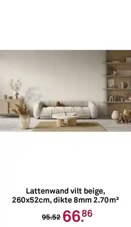 Karwei Lattenwand vilt beige aanbieding
