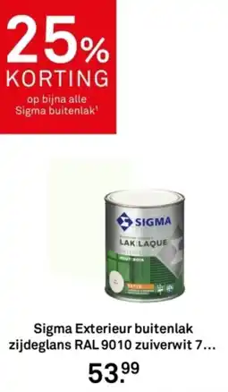 Karwei Sigma Exterieur buitenlak zijdeglans RAL 9010 zuiverwit 7 aanbieding