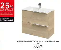 Karwei Tiger badmeubelset Pocket met 2 lades Naturel aanbieding