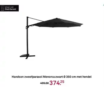 Karwei Handson zweefparasol Menorca zwart met hendel aanbieding