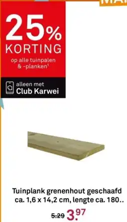 Karwei Tuinplank grenenhout geschaafd aanbieding