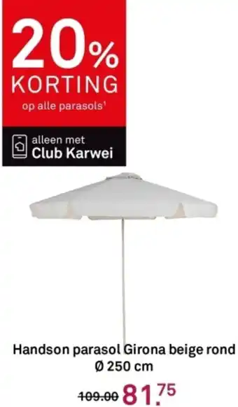 Karwei Handson parasol Girona beige rond aanbieding