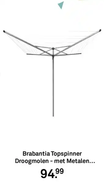 Karwei Brabantia Topspinner Droogmolen met Metalen aanbieding
