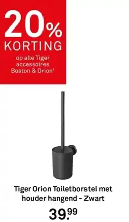 Karwei Tiger Orion Toiletborstel met houder hangend Zwart aanbieding