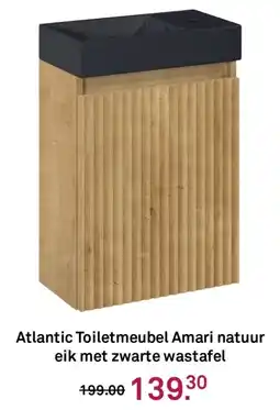 Karwei Atlantic Toiletmeubel Amari natuur eik met zwarte wastafel aanbieding
