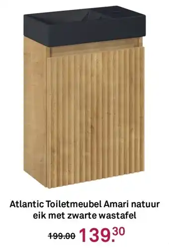Karwei Atlantic Toiletmeubel Amari natuur eik met zwarte wastafel aanbieding