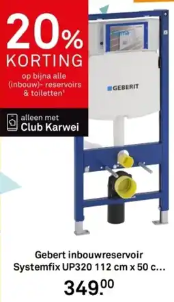 Karwei Gebert inbouwreservoir Systemfix UP320 aanbieding