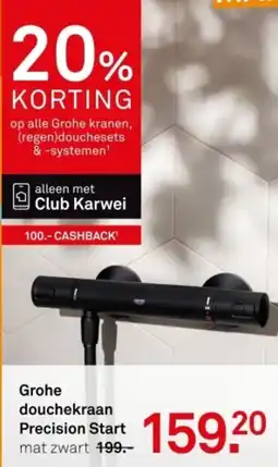 Karwei Grohe douchekraan Precision Start mat zwart aanbieding