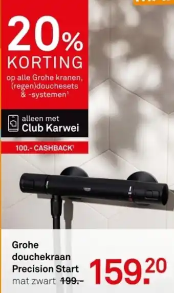 Karwei Grohe douchekraan Precision Start mat zwart aanbieding