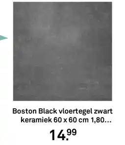 Karwei Boston Black vloertegel zwart keramiek aanbieding