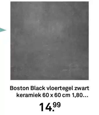 Karwei Boston Black vloertegel zwart keramiek aanbieding