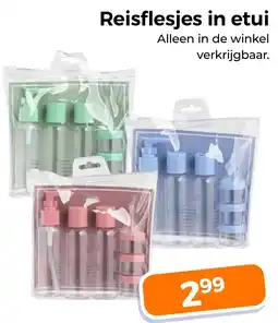 Trekpleister Reisflesjes in etui aanbieding