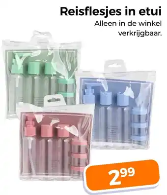 Trekpleister Reisflesjes in etui aanbieding