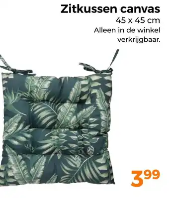 Trekpleister Zitkussen canvas aanbieding