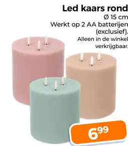 Trekpleister Led kaars rond aanbieding