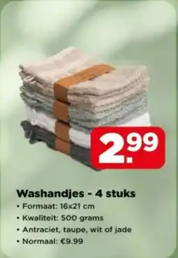 PLUS Washandjes - 4 stuks aanbieding