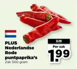 PLUS Plus Nederlandse Rode puntpaprika's aanbieding