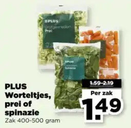 PLUS Plus Worteltjes, prei of spinazie aanbieding