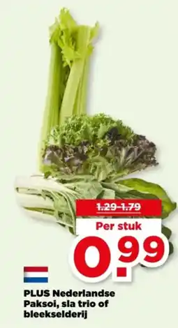 PLUS Plus Nederlandse Paksoi, sla trio of bleekselderij aanbieding
