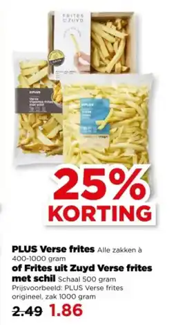 PLUS Plus Verse frites of Frites uit Zuyd Verse frites met schil aanbieding