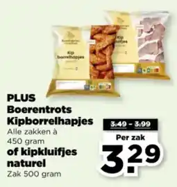 PLUS Plus Boerentrots Kipborrelhapjes of Kipkluifjes Naturel aanbieding