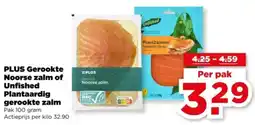 PLUS Plus Gerookte Noorse zalm of Unfished Plantaardig gerookte zalm aanbieding