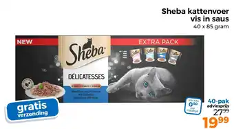 Trekpleister Sheba kattenvoer vis in saus aanbieding