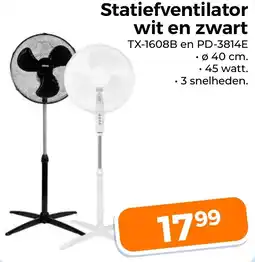 Trekpleister Statiefventilator wit en zwart aanbieding