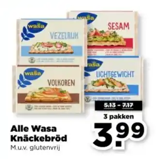 PLUS Alle Wasa Knäckebröd aanbieding