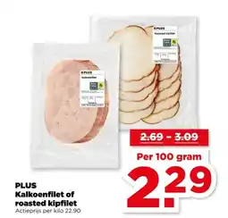 PLUS Plus Kalkoenfilet of roasted kipfilet aanbieding