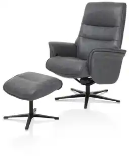 Henders & Hazel Lotis, relaxfauteuil (incl. poef) - stof Pala - Antraciet aanbieding