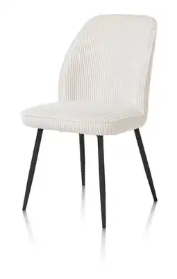 Henders & Hazel Leonidas, eetkamerstoel - frame rough off black (ROB) - stof Rivas - Creme aanbieding