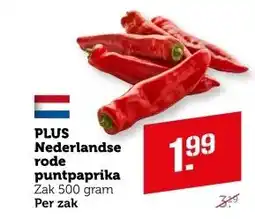 Coop PLUS Nederlandse rode puntpaprika aanbieding