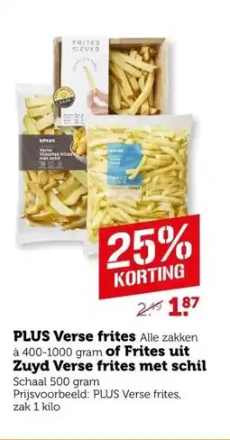 Coop PLUS Verse frites of Frites uit Zuyd Verse frites met schil aanbieding
