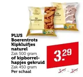 Coop PLUS Boerentrots Kipkluifjes naturel of kipborrel hapjes gekruid aanbieding