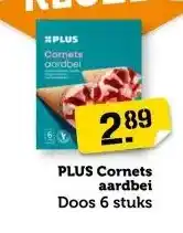 Coop PLUS Cornets aardbei aanbieding
