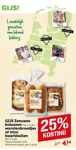 Coop GIJS Zeeuwse bolussen, worstenbroodjes of mini kwarkbollen aanbieding